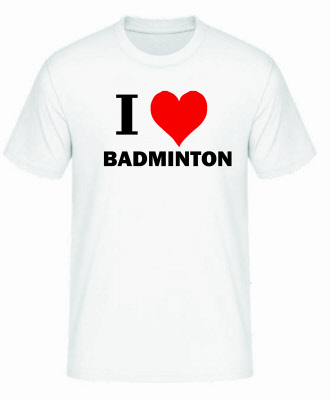 t-shirt wit heren-badminton